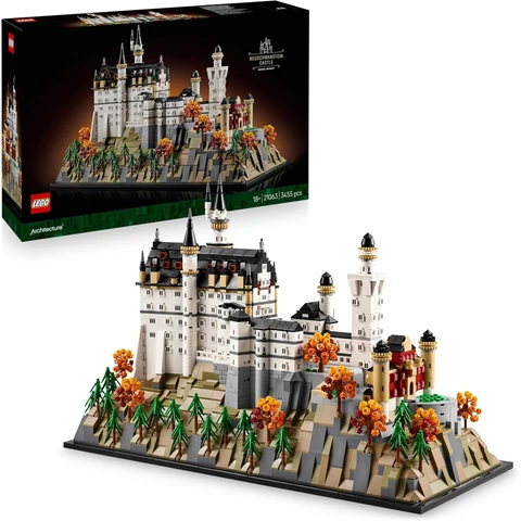 LEGO Architecture Schloss Neuschwanstein - Kreatives Bastelset und Konstruktionsspielzeug - Spielzeug für Männer und Frauen - Dekoration zum Bauen - Modellbau und Geschenk für Erwachsene - 21063