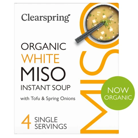 Clearspring - Organic Japanese Mellow White Instant Miso Soup with Tofu & Spring Onions (4 x 8g)
