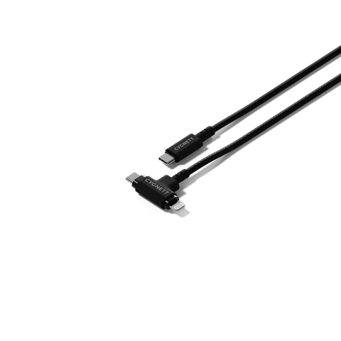 Cygnett 1m USB-C to USB-A Braided Cable – Right Angle – Black