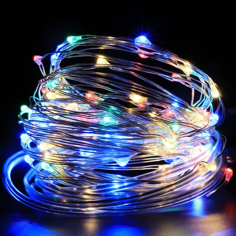 SALCAR 10 m koperdraad lichtketting USB, 100 LED lichtketting draad micro IP44, kerstdecoratie feestdecorati