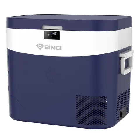 BINGI Portable Car Fridge Freezer 22L, 12V/24V DC & 100-240V AC Dual Power, -18℃ to 15℃ Adjustable Car Refrigerator, Cooler Box for Camping Campervan, Travel, RV, Truck, Picnic, Boat
