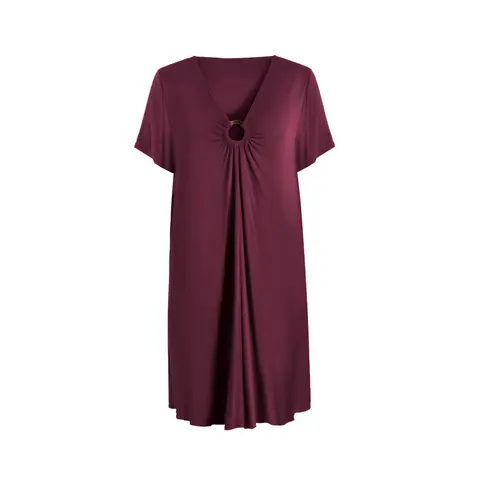 IZURIA v-neck wine red short sleeved dress  L