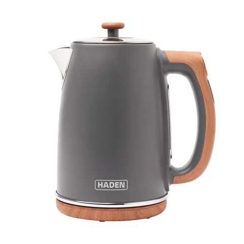 Haden Dorchester Digital Kettle, Variable Temperature, Grey Coated Stainless Steel & Wooden Effect - 201300