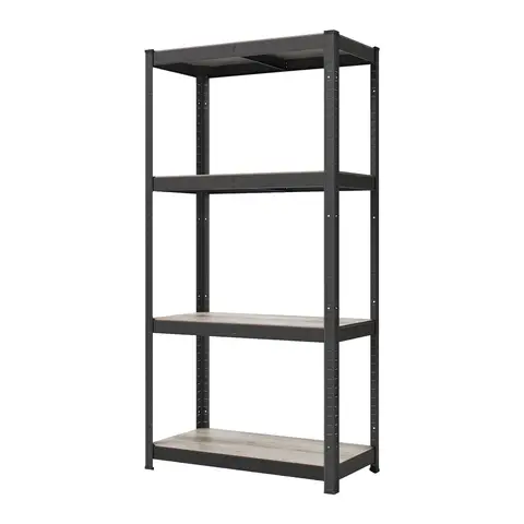 SONGMICSHOME  4-Tier Shelving Unit, Steel Shelving Unit for Storage, for Garage, Shed, Load Capacity 520 kg, Greige and Black