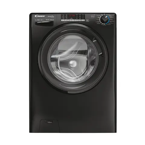 Candy Smart Pro Inverter 9kg Washing Machine – Black | A Energy Rated | 1600rpm | Speed-Drive Motor | Wi-Fi Connected (CSO 696TWMBB6-80)