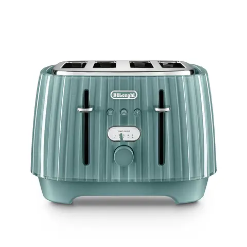 De'Longhi Ballerina 4 Slice Toaster, Extra-Wide Slots, Laguna Green - CTD4003.GR