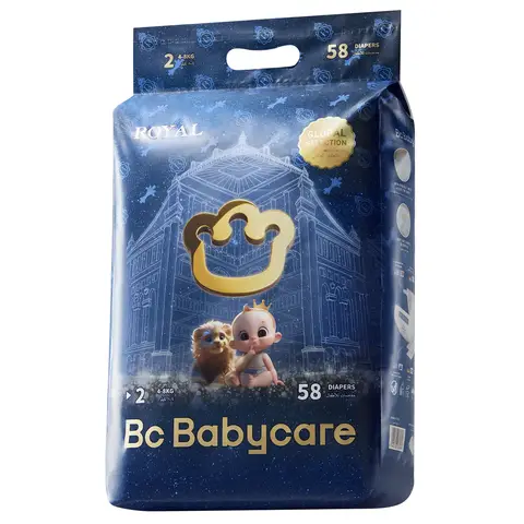 Bc Babycare Royal Nappies Size 2 (4-8 kg) 58 Pack