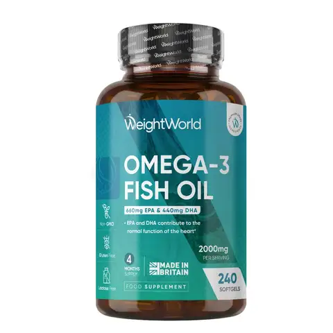WeightWorld Omega-3-Fischöl 2000 mg, 240 Weichgelkapseln
