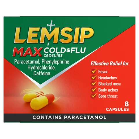 Lemsip Max Cold & Flu Capsules 8 Capsules
