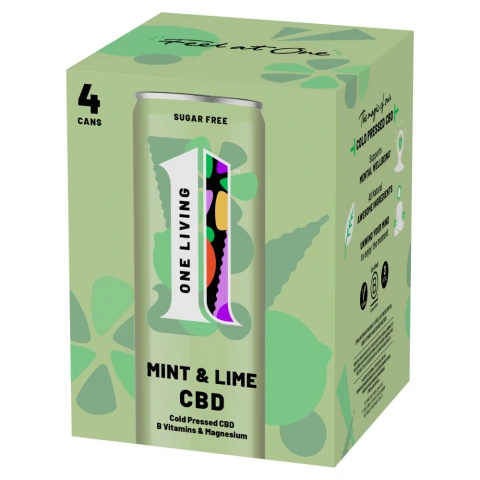 One Living Lime & Mint CBD 4 x 250ml