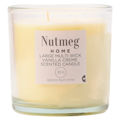 Nutmeg Home Candle Vanilla Creme Ivory Multi Wick