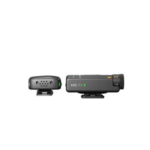 DJI Mic Mini (1 zender + 1 ontvanger), ultralicht, detailrijk geluid, ruisonderdrukking, automatische begrenzing, draadloze microfoon voor camera/iPhone/Android, vloggen, streaming, 400 meter bereik.