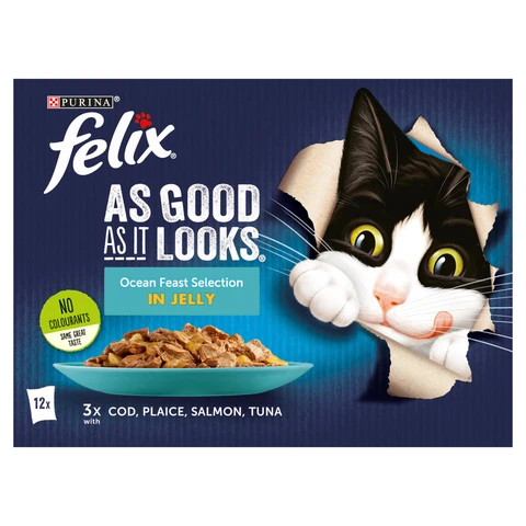 Felix As Good As It Ocean Feasts Selection in Jelly 12 x 85g (1.02kg)