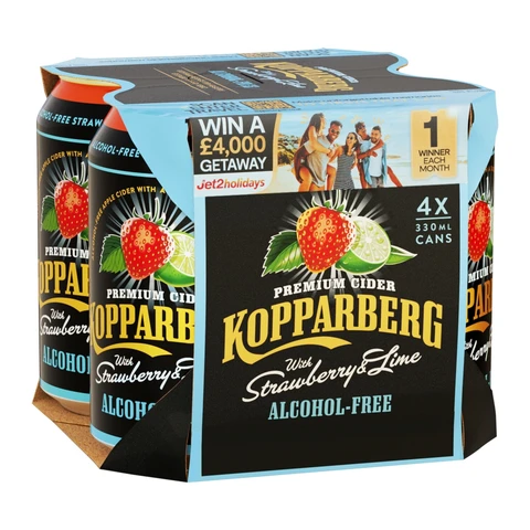 Kopparberg Strawberry & Lime Alcohol Free 4 X 330ml