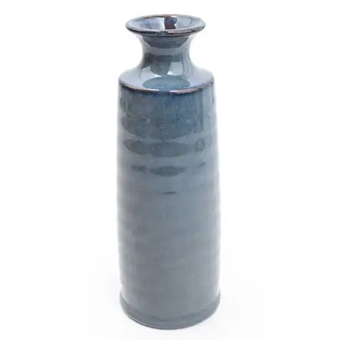 Candlelight Vase Bottle Glazed Blue H:22.5cm