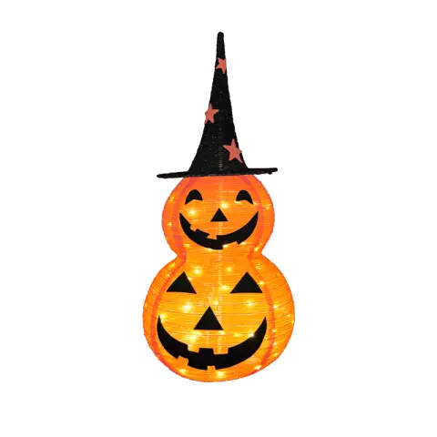 Halloween Kürbis mit Hut, faltbar, 90cm