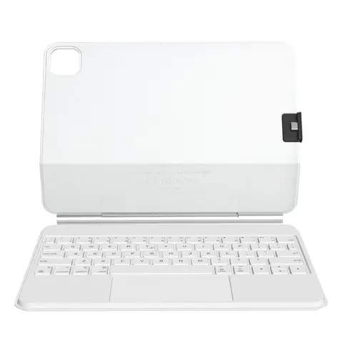 Rexsun Tablet Keyboard Case – Magnetic Floating Design， Detachable Protective Cover， Precision Trackpad for iPad Pro 11"/Air 10.9"/11"， Model P11-2 (White)