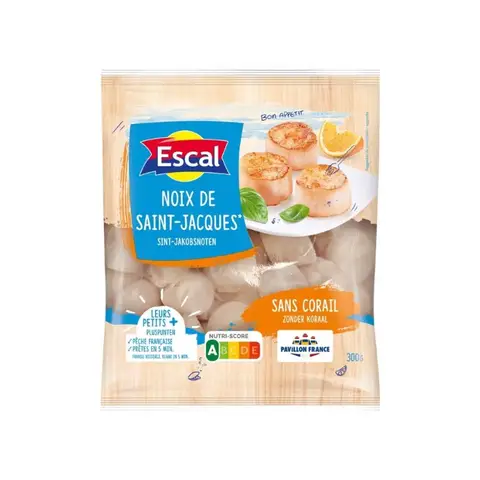 ESCAL French Scallops Without Roe Size 20/30 300 g