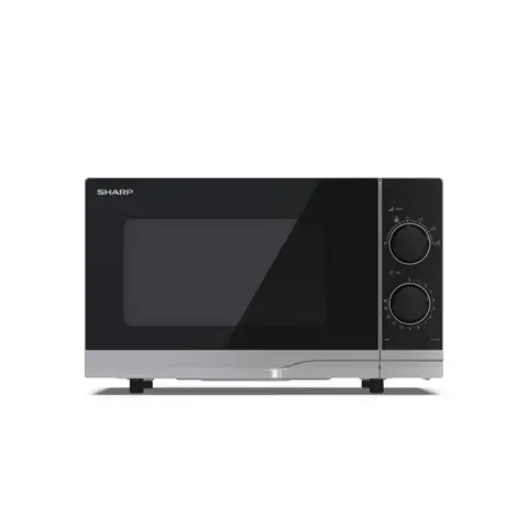 SHARP Manual Solo Microwave - 20L, Silver, 700W, Compact, 6 Power Levels, Defrost Functions, YC-PS201AU-S