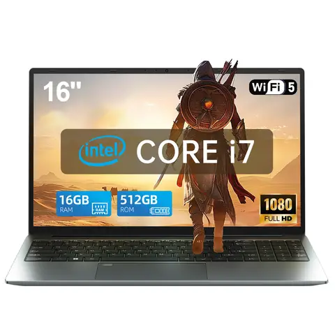 Laptop – 16 Zoll FHD – Intel Core i7-8750H (6 Kerne/12 Threads, bis zu 4,75 GHz) – 16 GB RAM, 512 GB SSD – Intel UHD Graphics 630