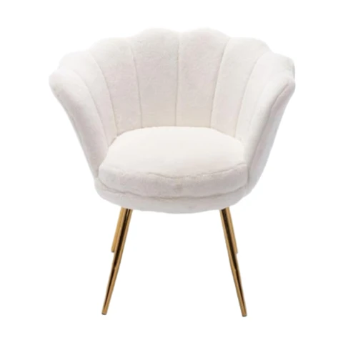 Ya-Home Accent Chair Upholstered Lounge Armchair with Golden Legs, Modern Petal Side Chair Corner Chair for Living Room/Bedroo