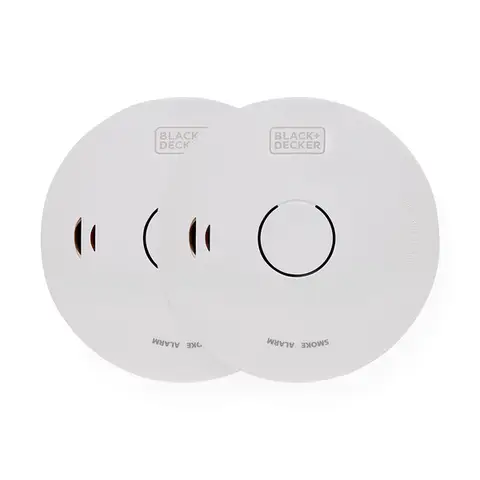 BLACK + DECKER SMOKE ALARM 10 YEAR SEALED BATTERY, Optical Sensor for Home with Test + Silence Button, Smoke Detector, White