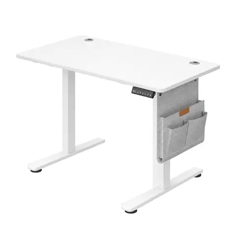 JOYFURNOS  Elektrisch Zit Sta Bureau, Hoogte Verstelbaar, 120,1 x 60,1 cm, 4 Geheugenstanden, voor Thuiswerkplek, Wit