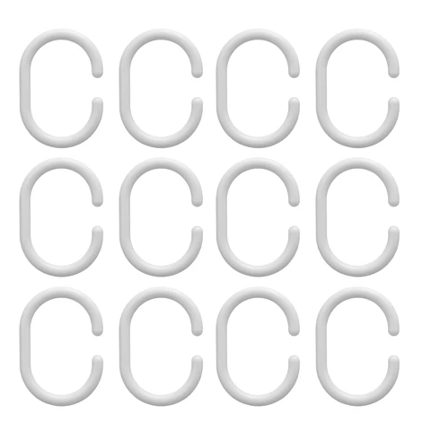 Croydex Shower Curtain Rings C Type White 12pcs