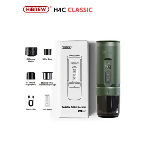 HiBREW H4C Portable Espresso Maker, Handheld Manual Coffee Machine for Camping, Travel & Home Use