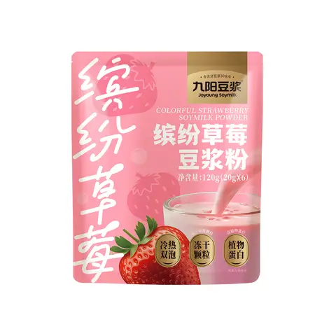 Joyoung Erdbeer-Geschmack Sojamilchpulver, selbststehender Beutel (20 g x 6 Sachets)