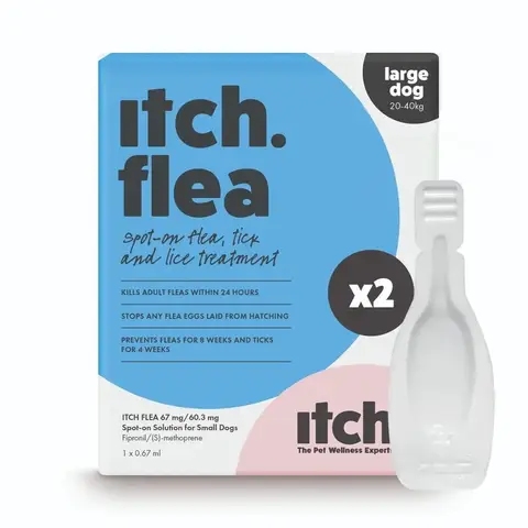 Itch Flea & Tick Spot-On Treatment for Large Dogs (20-40kg) 2 Pipettes
