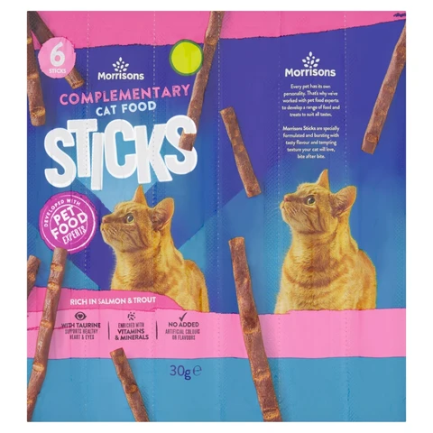 Morrisons 6 Complementary Cat Food Sticks 30g