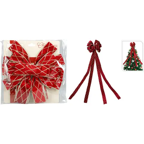 BAUMSPITZENBÖGEN 130X33CM ROT KARO