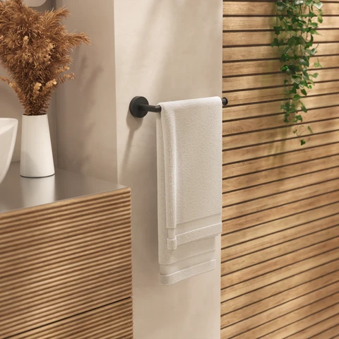 Croydex Epsom Flexi-Fix Towel Bar - Black