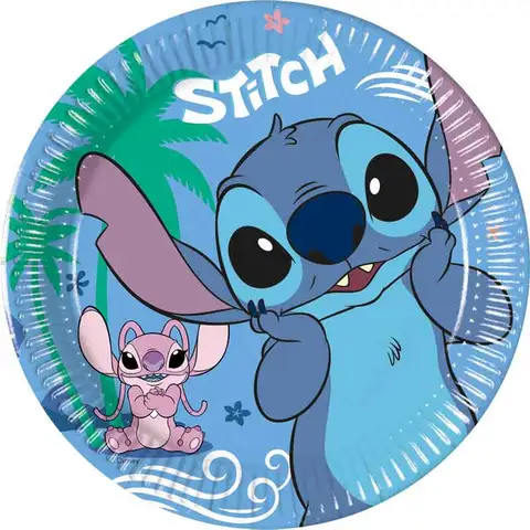 20cm Stitch & Angel Paper Plates Pack of 8