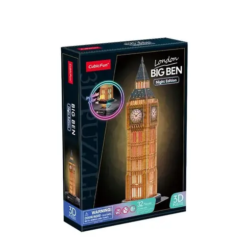 CUBIC FUN 3D Puzzel Big Ben met LED-verlichting - 28 stuks