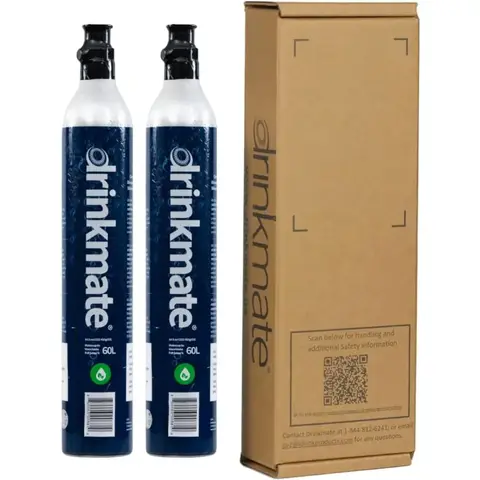 Drinkmate 60L Spare Gas CO2 Cylinders, Compatible with SodaStream, Aarke and Drinkmate Screw-In Cartridges