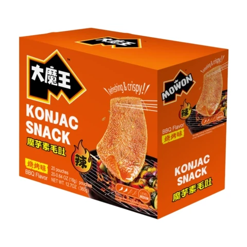Yanjin Puzi MOWON  Konjac Mock Tripe Snack, Barbecue Flavor, 360g (18g*20)