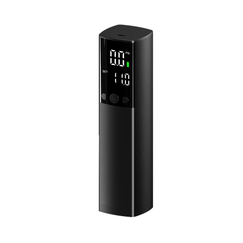 Digital Pump  Size:16.5*5*5cm  Aluminum smart portable ball pump Digital display dual readings: Pre-set pressure & Pressure Gauge， Built in Li-on battery: