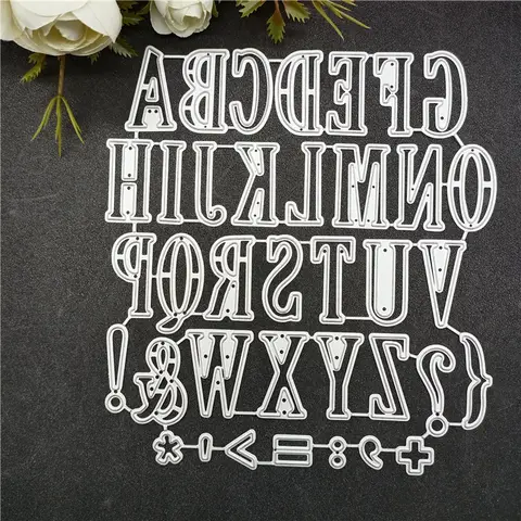 Alphabet Die Set – 26 Capital Letter Metal Cutting Dies, Durable Embossing Stencils for Scrapbooking, Card Making, Paper Crafts, Album, Decorative Words Template, Decor for Birthday Die-Cutting，26 letters
