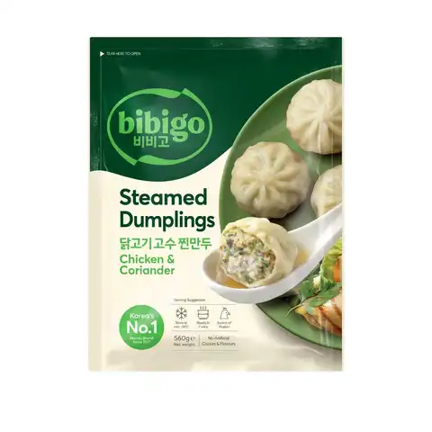 Bibigo Chicken & Coriander Steamed Dumplings 560g 必品阁鸡肉香菜蒸饺