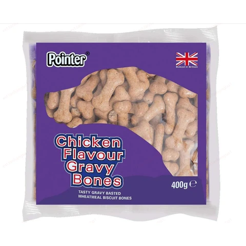 Pointer Chicken Gravy Bones Baked Dog Treats 400g