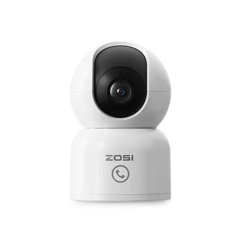 ZOSI Caméra de sécurité intérieure Wi‑Fi 4 MP, caméra pour animaux/babyphone, suivi automatique des personnes et des animaux, surveillance 360° avec application, audio bidirectionnel, vision nocturne, 1 unité
