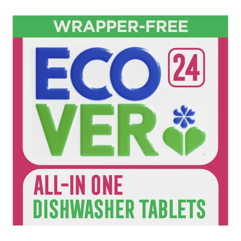 Ecover Wrapper Free All-In-One Dishwasher Tablets, 24 Count