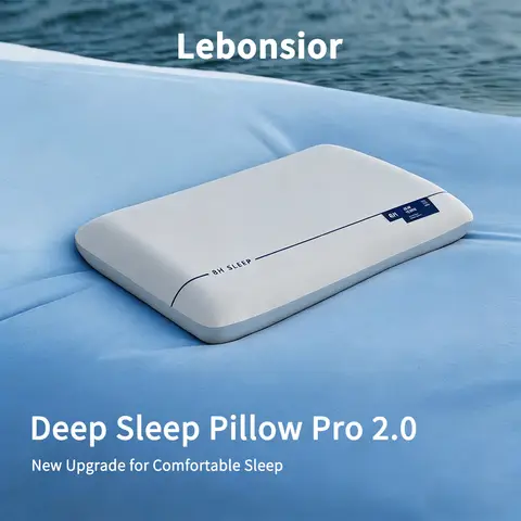 LEBONSOIR Design wie bei Atour Planet, Ergonomisches Nackenstützkissen, Deep Sleep Pro 2.0-Design, Kissen für Nacken- & Schulterschmerzen, Komfort-Schlafkissen für alle Schlafpositionen, Blau, 8 cm Höhe