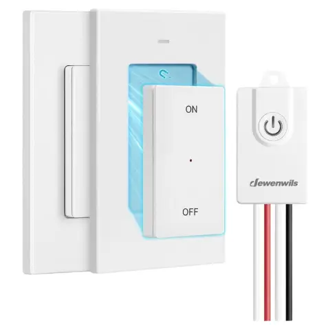 DEWENWILS Wireless Switch, Wireless Transmitter Wall Transmitter Light 230 V with Transmitter, 30 m Range, Wireless Light Switch Set for Lamp, Magenetic Removable Radio Button, No Wiring Required,
