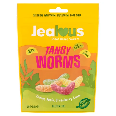 Jealous Sweets - Tangy Worms Share Bag 125g