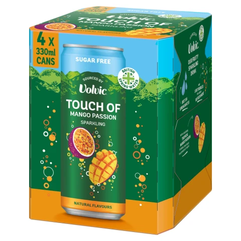 Volvic Touch Of Mango Passion Sparkling Flavoured Water 4X330ml