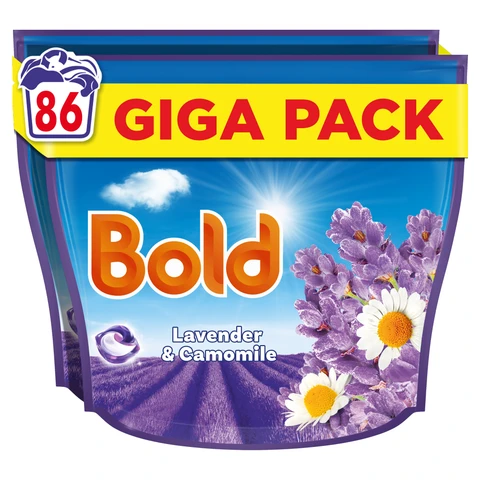 Bold 2 in 1 Laundry Detergent Liquid Pods Lavender & Chamomile 86 Washes