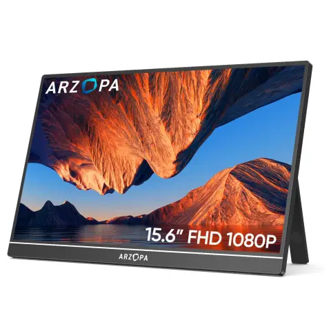 ARZOPA Moniteur portable 15,6’’ FHD 1080P IPS ultra-fin support USB-C HDMI écran externe PC, Mac, téléphone, Xbox, PS5 – A1